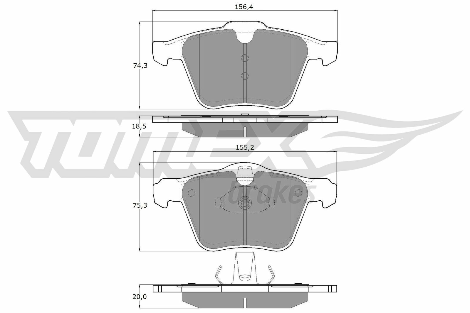 Sada brzdových platničiek kotúčovej brzdy TOMEX Brakes